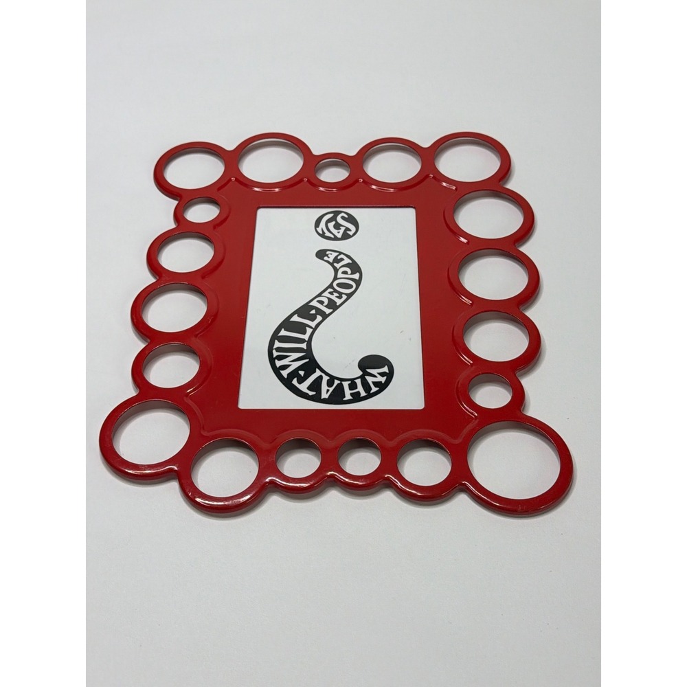 Walden Red Bubble Circle Border Picture Frame Glossy Modern 4x6 Photo Opening - Picture 3 of 6